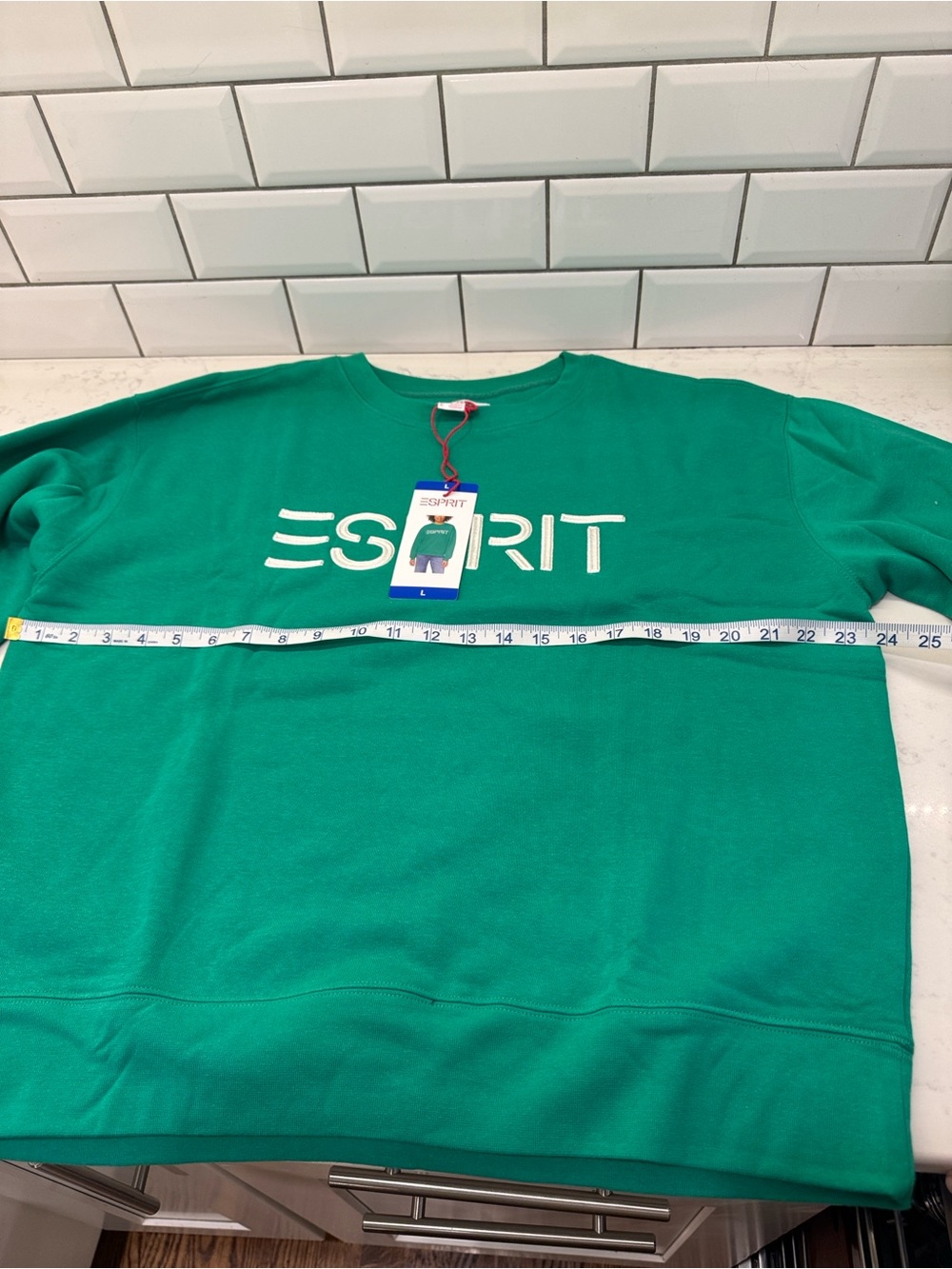 Lot of Esprit Sweatshirts Cream, Blue And green size large - Picture 5 of 7